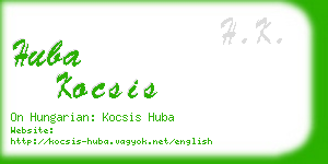 huba kocsis business card